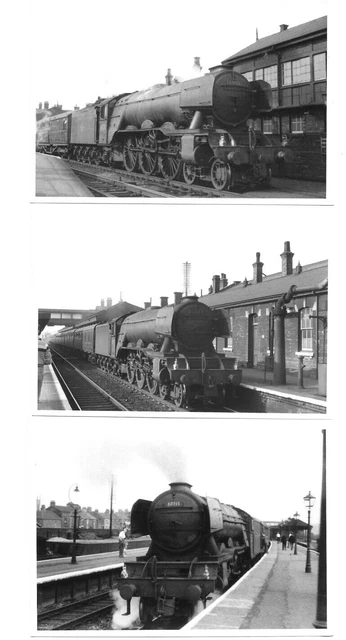 3 STEAM PHOTOS - Br[E] Gresley A3 Pacifics At Grantham Station 1961 ...