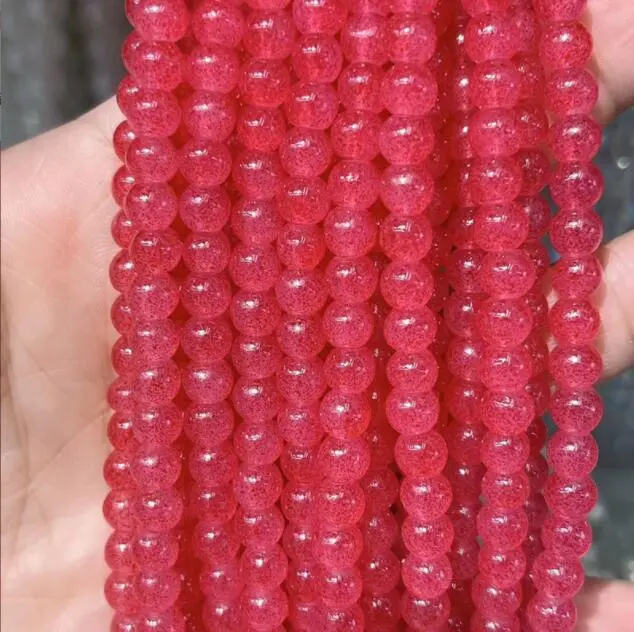 6mm Iced Strawberry Scattered Beads Round Beads