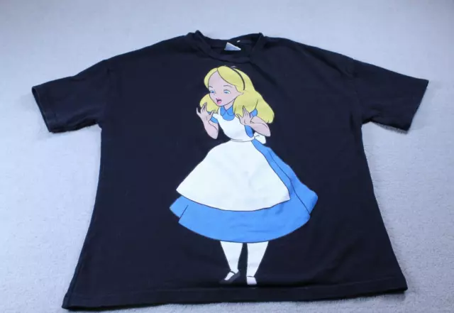 Disney Alice In Wonderland T Shirt Womens Small Black Relaxed Tee