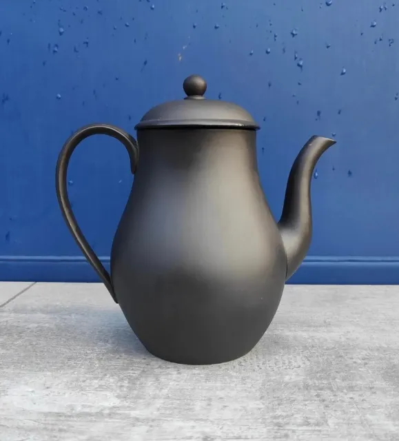 Vintage Wedgwood Pottery Black Basalt Teapot Coffee Pot Retro Tea Pot Jasperware