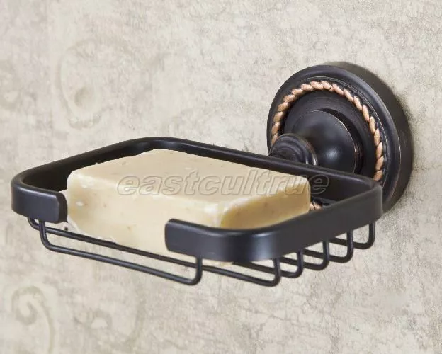 Oil Rubbed Bronze Square Style Wall Mounted Bathroom Soap Dish Holder eba216