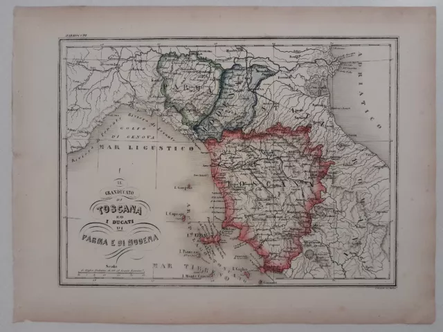 Granducato di Toscana e Ducati di Parma e Modena_Originale carta del Marmocchi