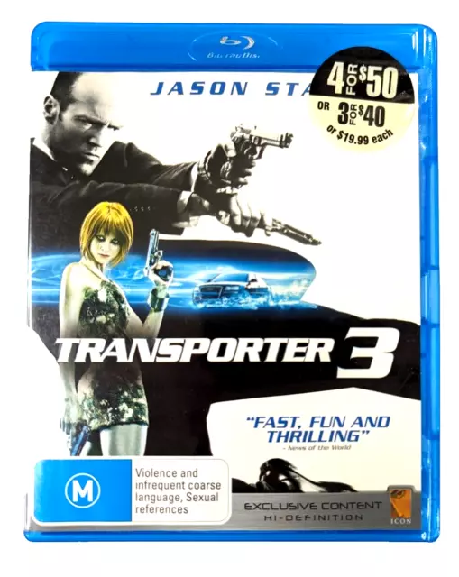 Transporter 3 Three Jason Statham Blu ray Movie Film VGC Free  Post Reg Free