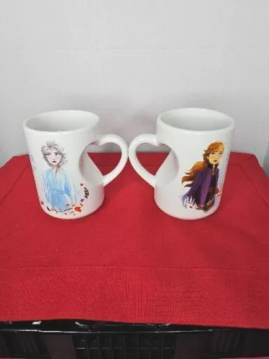 Zak! Designs Ceramic 2 Disney Frozen Heart 15oz Mug/Cup Anna & Elsa Heart Design