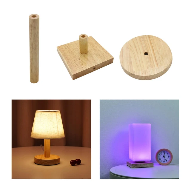 WOODEN TABLE LAMP Base Holder Modern Simple to Use Fittings Decorative
