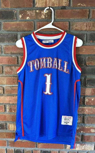 Jimmy Butler Men's Headgear Classics Embroidered Tomball High School  Basketball Jersey (Small, Pink/Blue) 