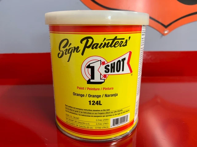 1 Shot SIGN Paint Lettering Enamel Pinstriping 124L ORANGE One Shot 1 Quart