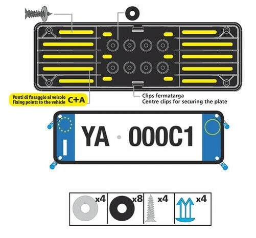 3 Tampons Amortisseurs Pour Plaque D'immatriculation - Mousse Noire, Autocollante - Réduit Bruit Et Vibrations - Voiture, Camion, Moto