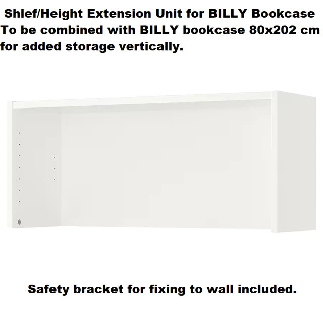 IKEA BILLY BOOKCASE Shelf/Height Extension Unit White Top Wall Mount