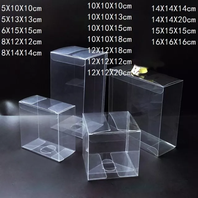 10X Box Clear PVC Plastic Cube Wedding Party Favour Gift Display Transparent BOX