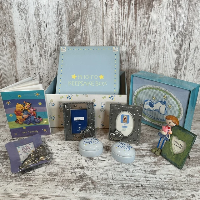 Vintage Baby Gift Set~ Photo Box, Baby Frames & Albums, 1st Curl & Tooth Ceramic