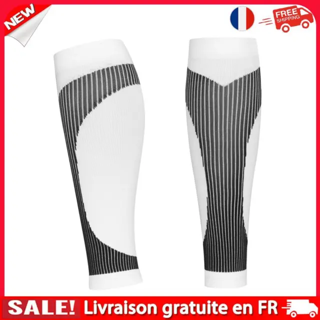 1 Pair Sports Leg Guard Cover Men Women Calf Compression Socks (White S/M)