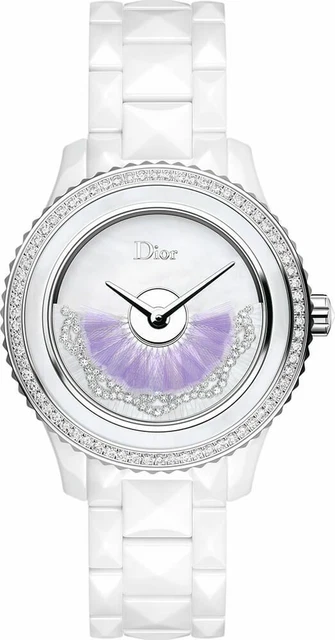 New Dior VIII Ceramic Mother of Pearl Violet Dial 33mm Womens Watch On Sale