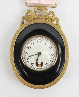 Vintage French / Austrian Hanging Wall Clock Gilt Gold Brass (Lancel) - Running