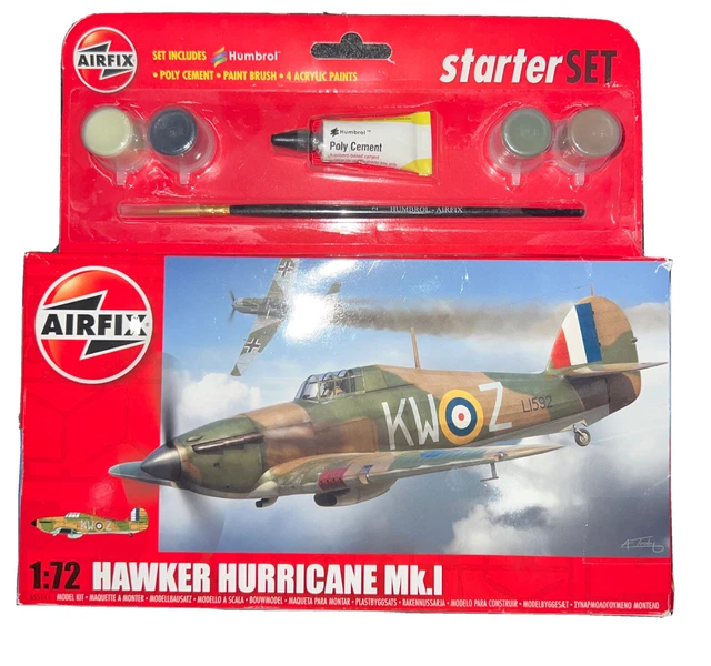 AIRFIX A55111 HAWKER Hurricane Mk.1 Starter Set Plastic Aircraft Model
