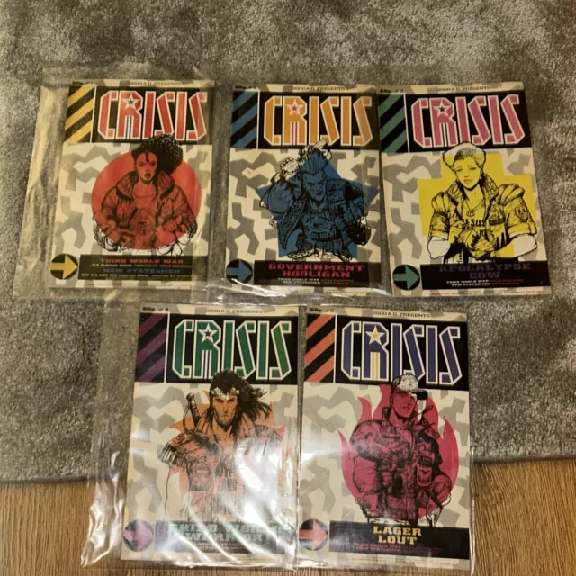 Vintage 2000AD Presents CRISIS Issues 1-5 1st Print FLEETWAY Complete Run
