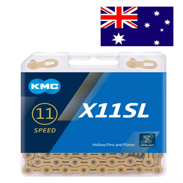 KMC 11 Speed X11SL Gold SuperLight 118L MTB Bicycle Road Bike Chain Fits Shimano