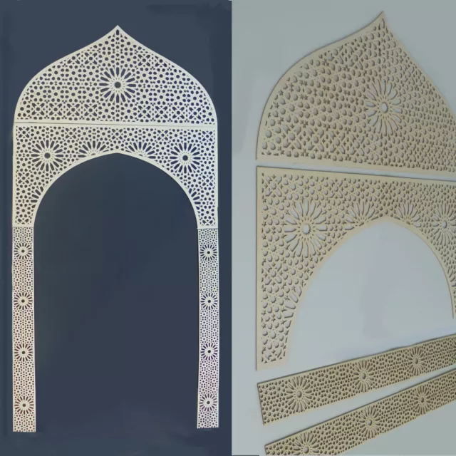Dekorpaneele Tor mit Ornament Marokko in 3mm-Sperrholz Wanddeko Holzschnitt