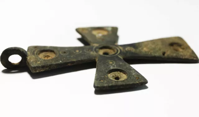 ZURQIEH -as19283- ANCIENT BYZANTINE LARGE BRONZE CROSS. 800 - 1000 A.D 3