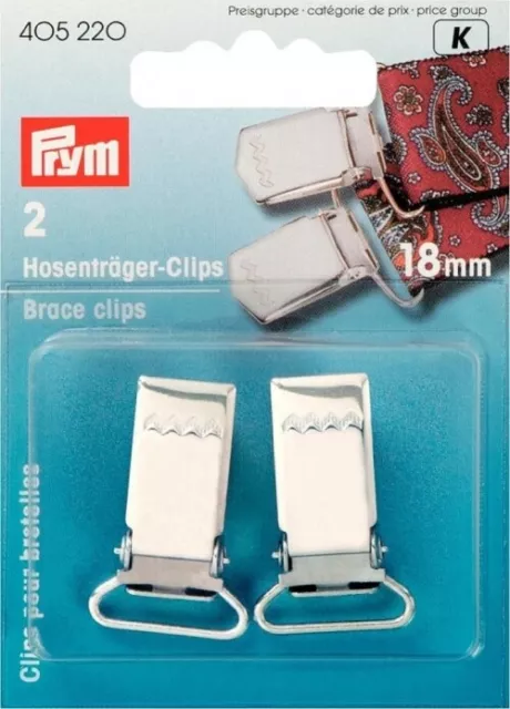 Prym Hardened Steel Brace Clips Silver - per pack of 2