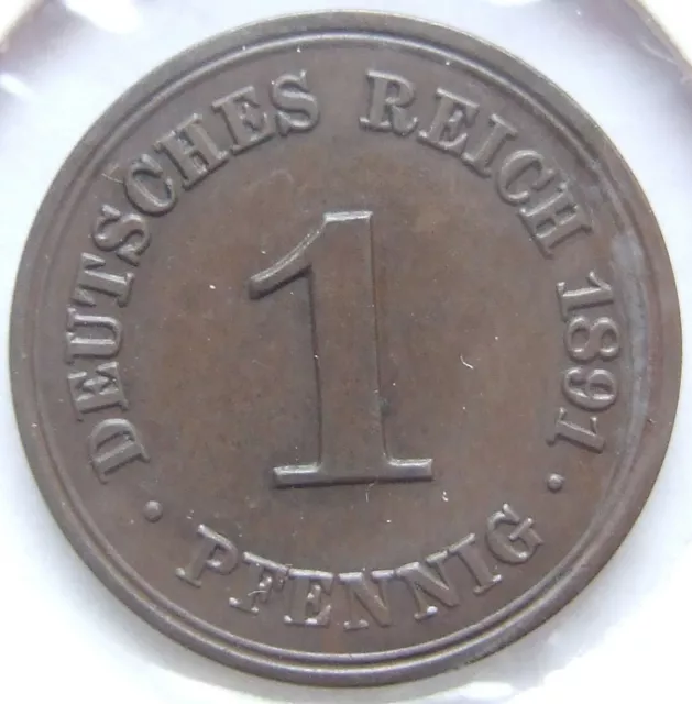 Moneta Reich Tedesco Impero Tedesco 1 Pfennig 1891 A IN Extremely fine