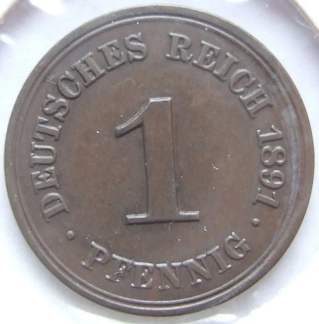Moneta Reich Tedesco Impero Tedesco 1 Pfennig 1891 A IN Extremely fine