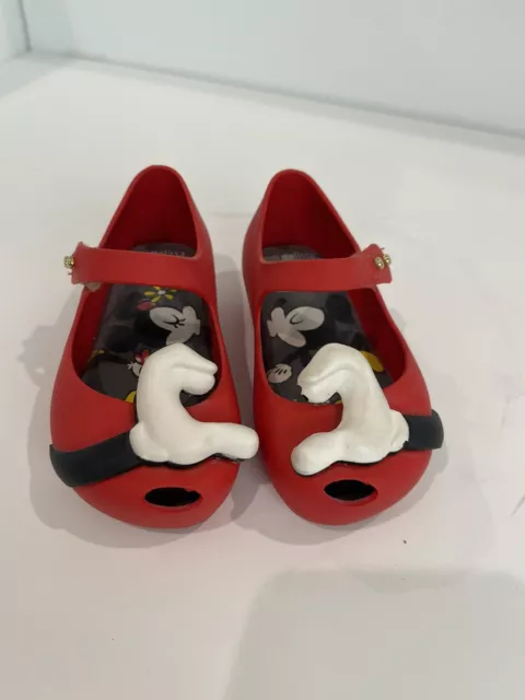 Mini Melissa Minnie & Mickey Mouse Shoes Red sandals Heart Hands 7