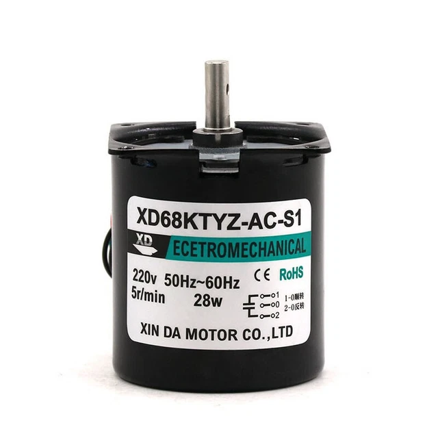 DC220V Permanent Magnet Electric Motor Generator 28W Low Speed Reversible CW/CCW