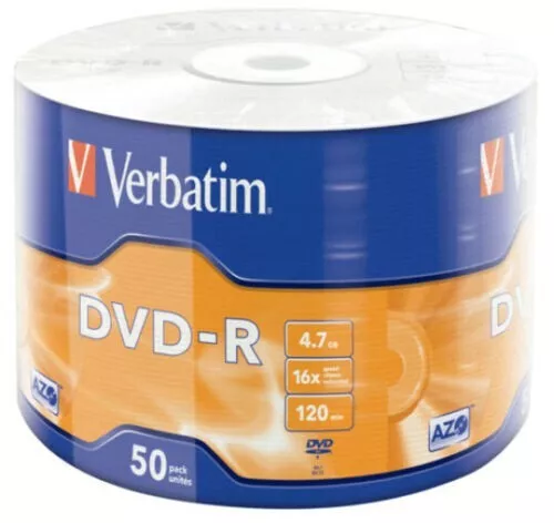 100 DVD -R VERBATIM vergini 16X SILVER Advanced Azo 4,7GB  DVD cellwrap