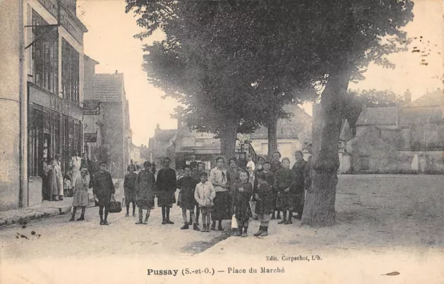 Cpa 91 Pusay / Place Du March / Children