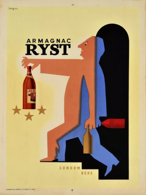 Armagnac Ryst 1930 French Alcohol Drink Print Poster Wall Picture Image A4 size