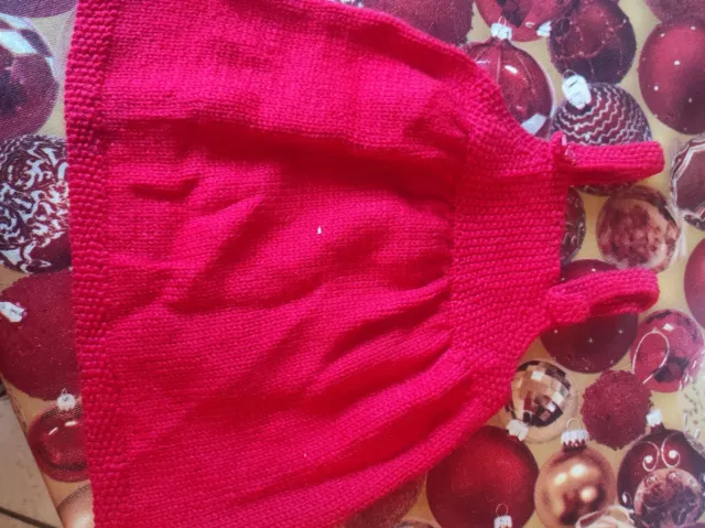 Robe tricotée rouge 3-6 mois
