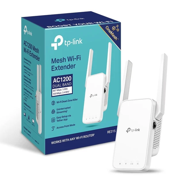 TP LINK RE315 AC1200Mbps WiFi Extender Booster Dual Band 2 External ...