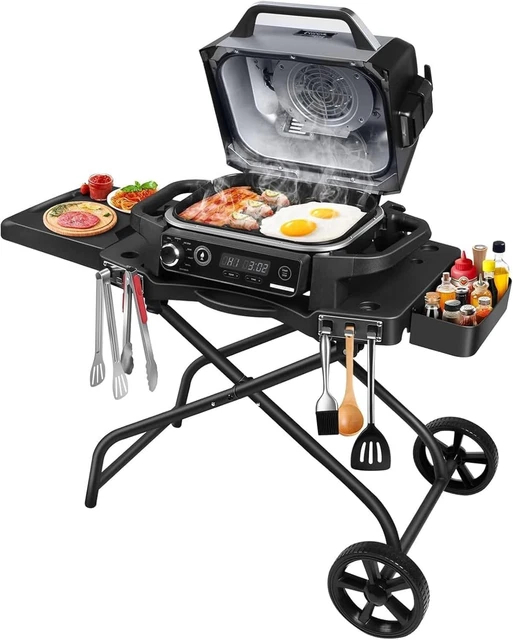 Carrello Da BBQ VEVOR Con Doppio Ripiano - Tavolo Mobile Per Preparazione Cibo, Pieghevole, Per Esterno - Foto 6