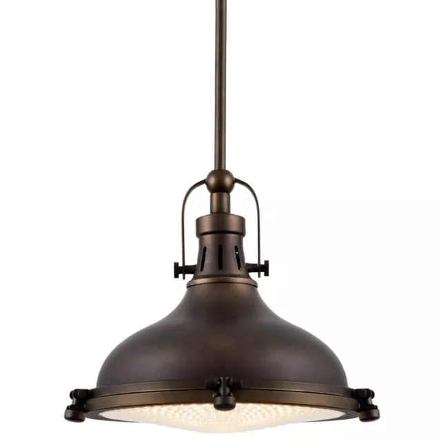 Kira Home Beacon 11" Industrial Farmhouse/Nautical Pendant Light With Round...