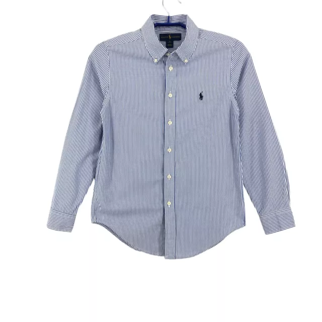 Ralph Lauren Enfant Garçon Coupe Ajustée Long Manche Décontracté Chemise 14 Y. O