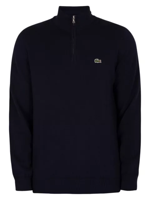 Lacoste Mens Half Zip Stand Up Collar Cotton Sweatshirt Navy 6  us  XL $135