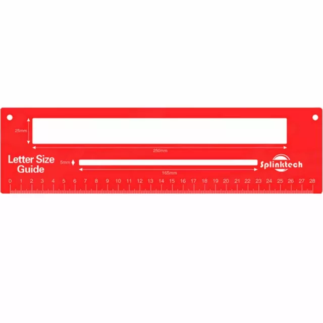 Royal Mail Pip Ppi Postal Template Letter Size Charge Guide - Red Postage Ruler