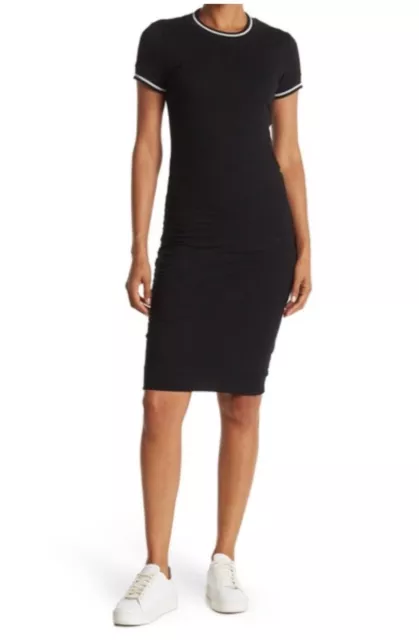 NWT James Perse 1 Pencil Slim Fitted Stretch Black Dress Size Small