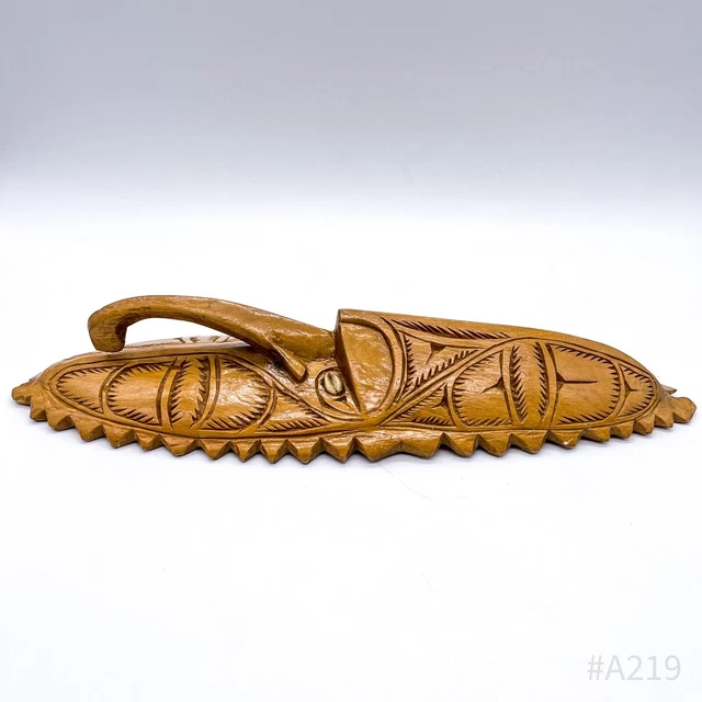 African Mask Wall Mask from Wood Hand-Carved Handmade 9x34cm 7