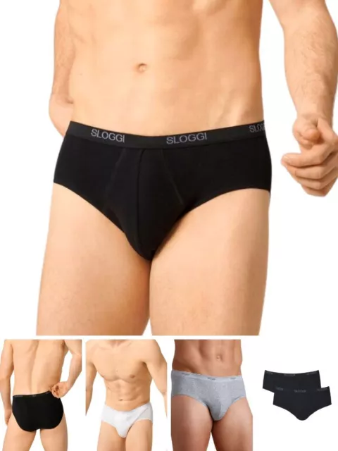 Sloggi Men Basic Briefs Midi Multipack 2P 94% Cotton Brief Pants Mens Underwear