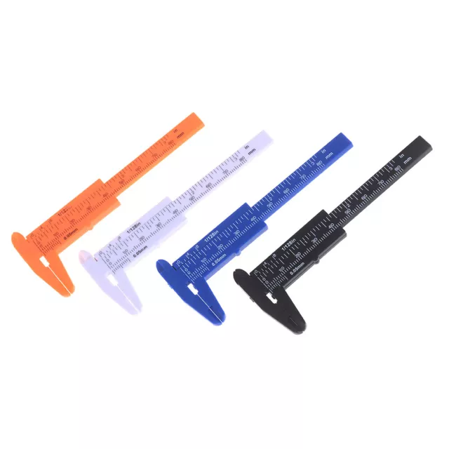 1pc Mini sliding vernier caliper plastic measure ruler gauge double -r- 2