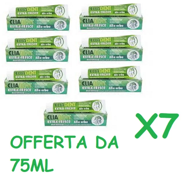 BUDETTA FARMA Cliadent - Dentifricio extra-fresco alle erbe 75 ml 7 PEZZI OFFERT