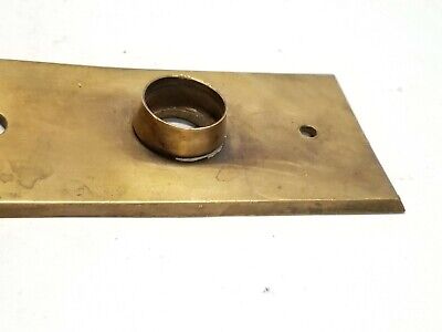 B82 Antique Back Plate 7 3/8" x 2" Door Hardware Double Security Keyhole Brass 3
