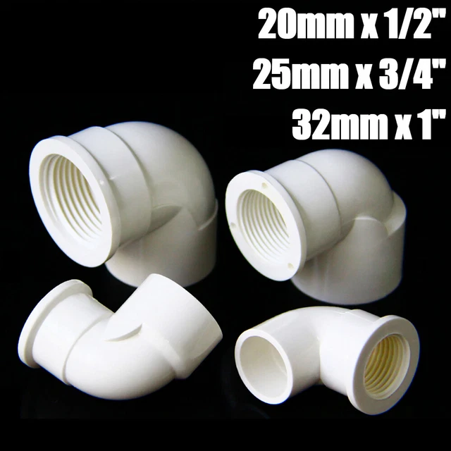 Gomito tubo 1/2"" 3/4"" 1"" PVC 90° CONNETTORE RIDUZIONE FRIZIONE RIDUTTORE