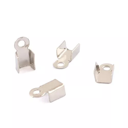 LOT de 150 EMBOUTS à écraser plier 6x3mm ARGENTES foncé perles cordon fil bijoux