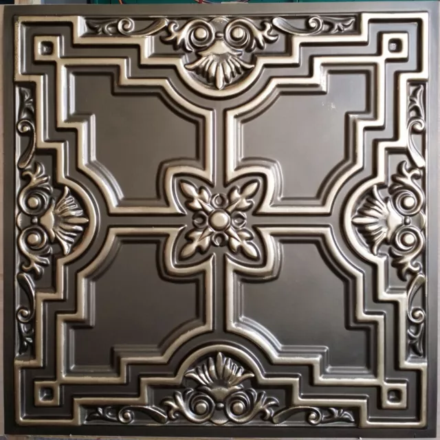 Ceiling tiles 24x24 Faux tin classic aged brass decor wall panels PL16 10pcs/lot