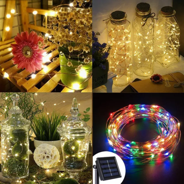 Outdoor Solar String Lights LED Waterproof Copper Wire Xmas Garden Party Decor 3