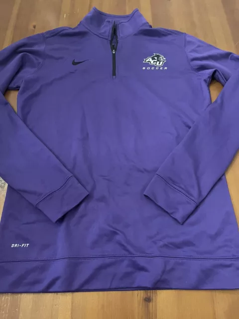 Nike Dri Fit Abilene Christian Wildcats Mens Size Medium 1/4 Zip Pullover Shirt
