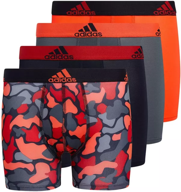 Adidas Kids L105319 Performance Boxer Briefs Underwear 4-Pack Boy's Size XL